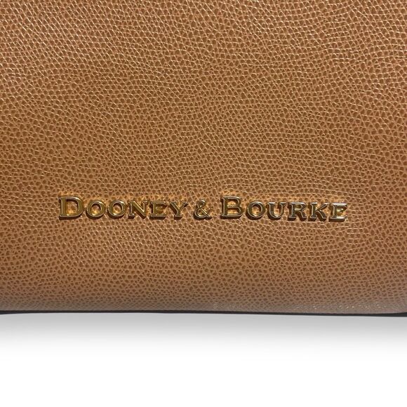 Dooney & Bourke Handbag Shoulder Bag Tote Large Tan Brown Leather Pebble Finish - Picture 2 of 16